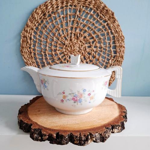 Royal Epiag, prachtige vintage theepot met bloemmotief, Antiek en Kunst, Antiek | Porselein, Ophalen of Verzenden