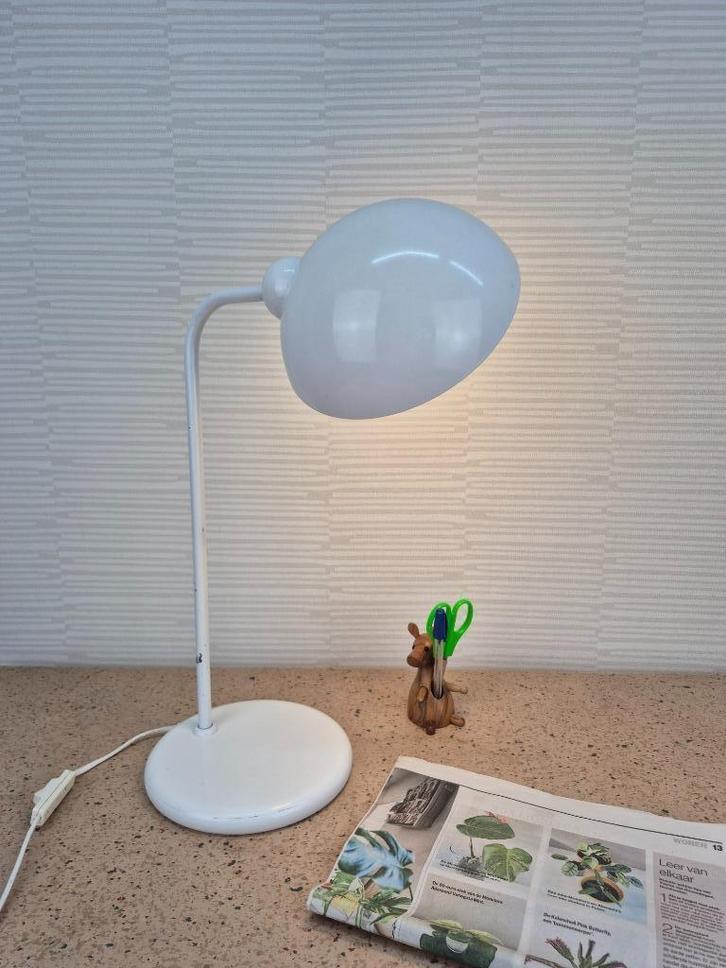 Tafellamp Klareco. Vintage Dutch Design bureaulamp wit., Huis en Inrichting, Lampen | Tafellampen, Ophalen of Verzenden