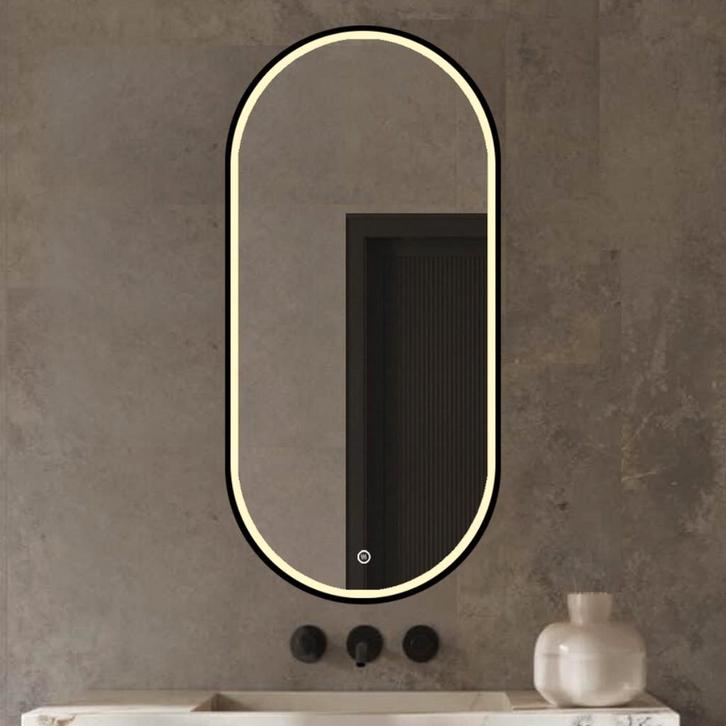 Badkamerspiegel Ovaal met verlichting 100 x 50 cm, Huis en Inrichting, Woonaccessoires | Spiegels, Nieuw, 50 tot 75 cm, 100 tot 150 cm