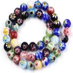 Streng met 49 Millefiori handgemaakte glaskralen 8 mm, Ophalen, Nieuw, Kraal