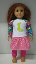 Kleding voor American Girl 3-delig setje vrolijk roze blauw, Ophalen of Verzenden, Nieuw, Overige typen