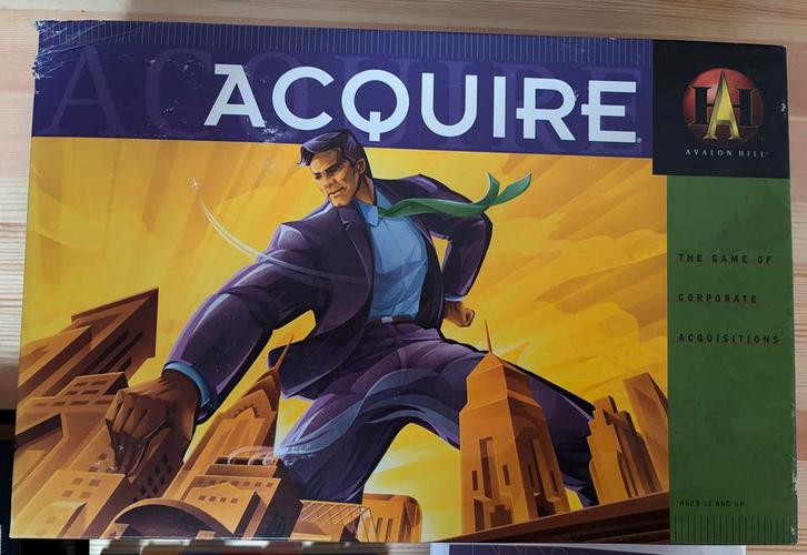 Acquire Bordspel - Avon Hill 1999 versie, Hobby en Vrije tijd, Gezelschapsspellen | Bordspellen, Zo goed als nieuw, Drie of vier spelers