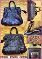 Donkerbruine originele vintage echt leren PRADA tas/shopper, Sieraden, Tassen en Uiterlijk, Tassen | Damestassen, Shopper, Ophalen of Verzenden