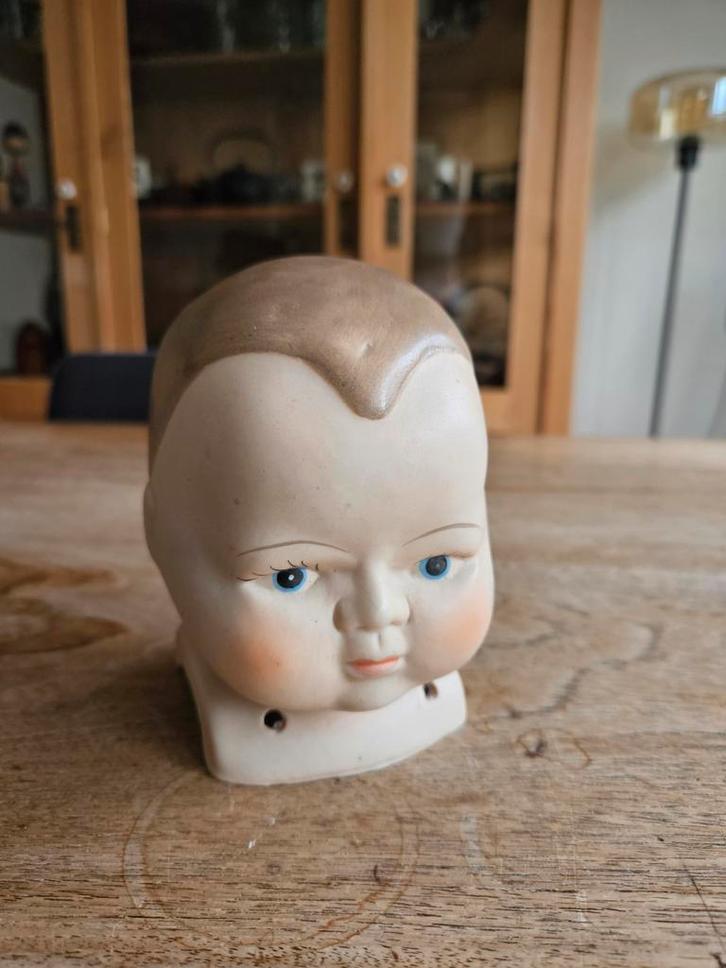 Antiek Biscuit Porselein Poppenhoofd, Antiek en Kunst, Curiosa en Brocante, Ophalen of Verzenden