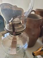 Vintage glazen olielamp, Antiek en Kunst, Curiosa en Brocante, Ophalen of Verzenden