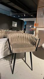 Eetkamerstoel gevlochten taupe velvet, Ophalen