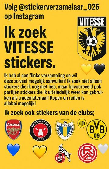 GEZOCHT: Vitesse Stickers beschikbaar voor biedingen