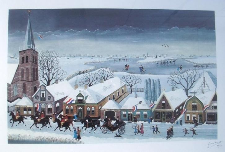 Jannie Kuiper (1932) - Nieuwe Niedorp - kunstdruk -, Antiek en Kunst, Kunst | Litho's en Zeefdrukken, Ophalen