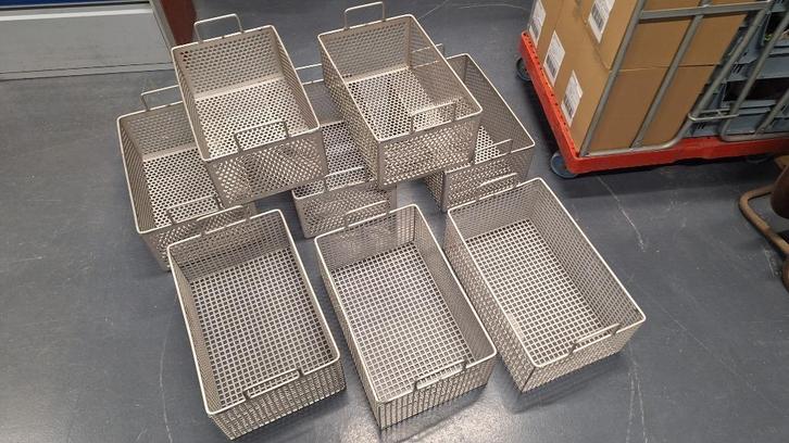 8x RVS (316!) Geperforeerde Gaaskratten Kisten kratten Nieuw, Doe-het-zelf en Verbouw, Kratten en Dozen, Zo goed als nieuw, Krat