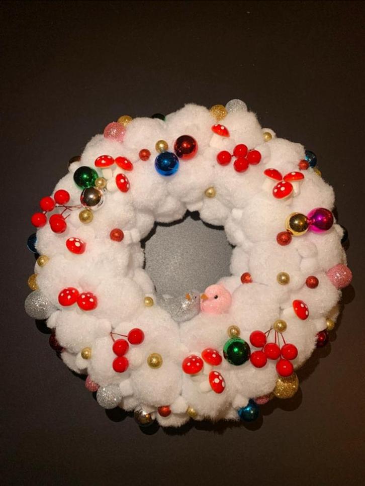 Kerstkrans “Cotton Christmas”, Huis en Inrichting, Woonaccessoires | Kransen, Nieuw, Ophalen of Verzenden