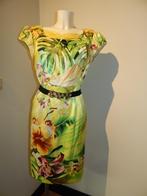 Joseph Ribkoff satijn achtige jurk frisse print riem stenen, Kleding | Dames, Overige kleuren, Verzenden, Maat 42/44 (L), Joseph Ribkoff