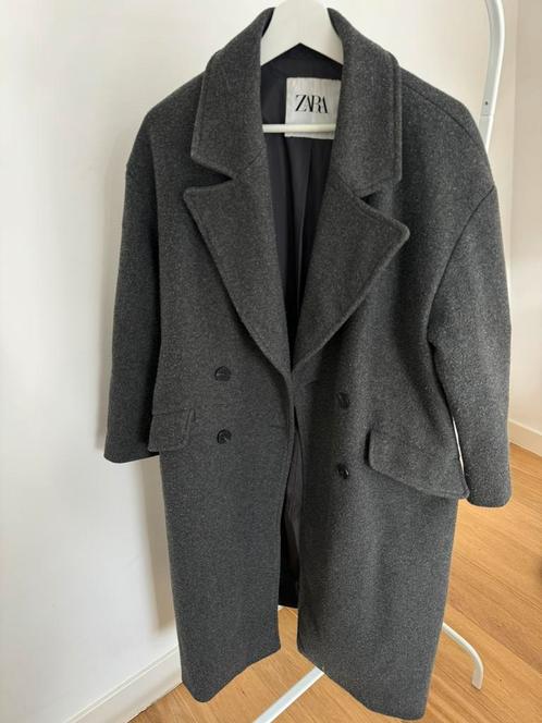 Zara - Grey Oversized Coat - Size Xs, Kleding | Dames, Jassen | Winter, Zo goed als nieuw, Maat 34 (XS) of kleiner, Grijs, Ophalen of Verzenden