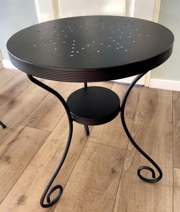 Bijzettafel, rond, zwart metaal beschikbaar voor biedingen