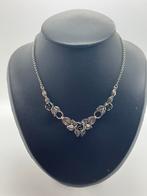 A846 Prachtige zilveren TEKA ketting roosjes, Ophalen of Verzenden, X, Zilver, Zilver