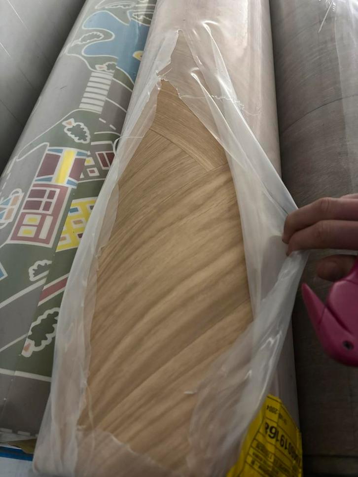 Vinyl rollen, 4 meter breed, op maat te snijden. Merk:tarket, Huis en Inrichting, Stoffering | Vloerbedekking, Nieuw, Vinyl, Crème