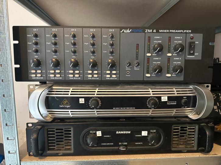 Audio Apparatuur: Mixer, Versterker, Audio, Tv en Foto, Versterkers en Receivers, Gebruikt, Stereo, 120 watt of meer, Overige merken