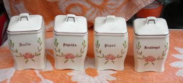 kruidenpotjes porselein/ keukenpotjes/ voorraadpot beschikbaar voor biedingen