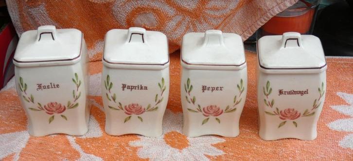 kruidenpotjes porselein/ keukenpotjes/ voorraadpot, Antiek en Kunst, Antiek | Keukenbenodigdheden, Ophalen of Verzenden
