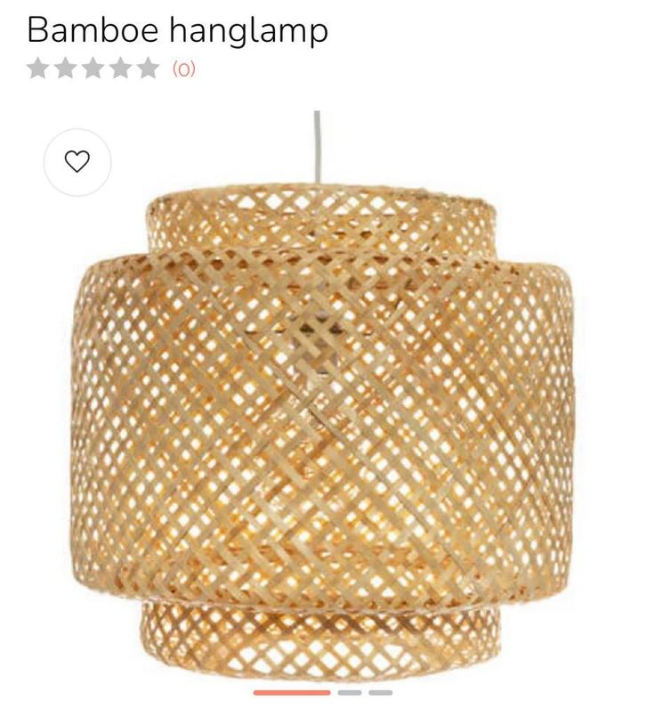 2x Ibiza Stijl Bamboe Lampen, Huis en Inrichting, Lampen | Hanglampen, Zo goed als nieuw, 50 tot 75 cm, Hout, Ophalen