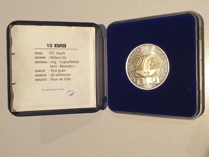 10 euro P.C.Hooft, 1997, in org verpakking met COA (K6), Postzegels en Munten, Munten | Nederland, Euro's, Koningin Beatrix, Ophalen of Verzenden