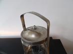 Art Deco Koekjesdoos, chroom/vernikkeld/glas, Ophalen of Verzenden
