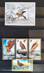 Roofvogels Blokje Noord Korea en Serie Mongolie gestempeld, Verzenden, Gestempeld, Dier of Natuur
