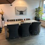Rough Tuinset – Teak Tuintafel + 6 stoelen / TWV €1950,-, Verzenden, ., Teakhout, Zo goed als nieuw