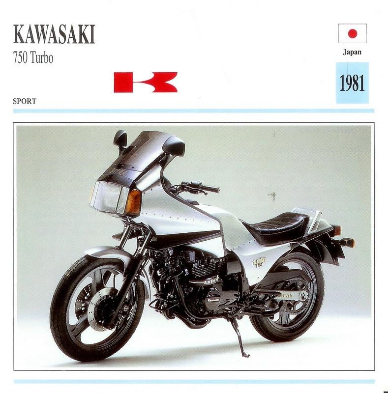 X28 motorkaart kawasaki 750 turbo (1981), Ophalen of Verzenden, Zo goed als nieuw, Motoren