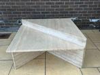Schitterende design travertin salontafel van Up&Up 88x88, Huis en Inrichting, Tafels | Salontafels, 50 tot 100 cm, Vierkant, Zo goed als nieuw