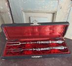 Set van 2 antieke vleesvorken in doos ,zilver 800, Groningen, Antiek en Kunst, Ophalen of Verzenden