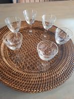 6 borrel/likeur glaasjes van geslepen kristal, Ophalen of Verzenden