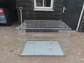 Grote inklapbare metalen hondenbench 125x 73 x 89  beschikbaar voor biedingen