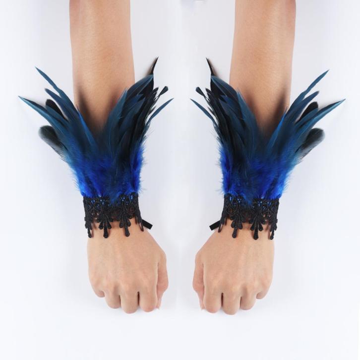 Blauwe veren dames handschoenen victoriaanse burlesque punk, Kleding | Dames, Mutsen, Sjaals en Handschoenen, Nieuw, Handschoenen