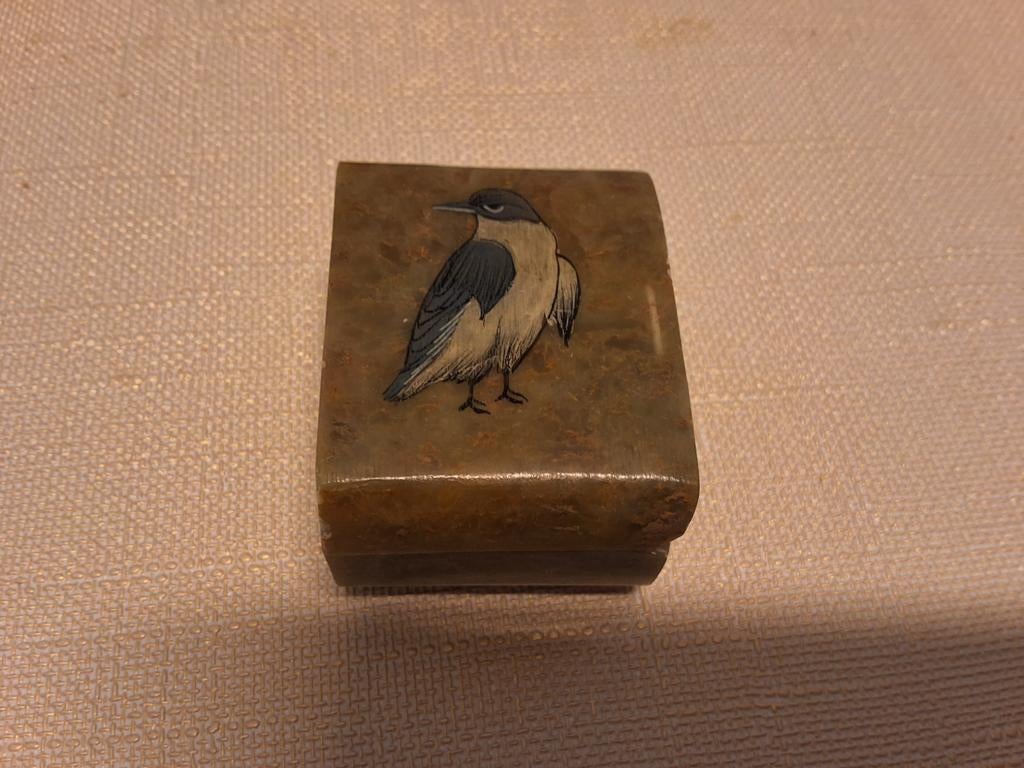 Vintage Marmeren Doosje met Vogel, Antiek en Kunst, Ophalen of Verzenden