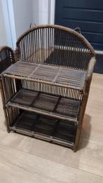 Vintage Italiaanse wandplank van bamboe en rotan, Ophalen of Verzenden