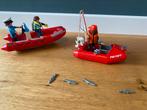 Twee bootjes een visser en een politie duiker, Gebruikt, Ophalen of Verzenden