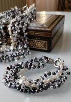 Setje parelketting en parel armband, Overige materialen, Wit, Ophalen of Verzenden, Zo goed als nieuw