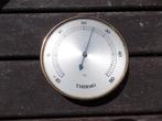 Fraaie metalen thermometer 10 cm doorsnee, Huis en Inrichting, Binnenthermometer, Gebruikt, Ophalen of Verzenden