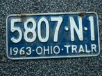Kentekenplaat licenseplate Ohio 1963 USA, Ophalen of Verzenden, Gebruikt, Auto's