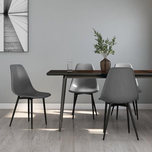 Eetkamerstoelen 4 st PP grijs, Huis en Inrichting, Stoelen, Nieuw, Vier, Metaal, Grijs, Ophalen of Verzenden