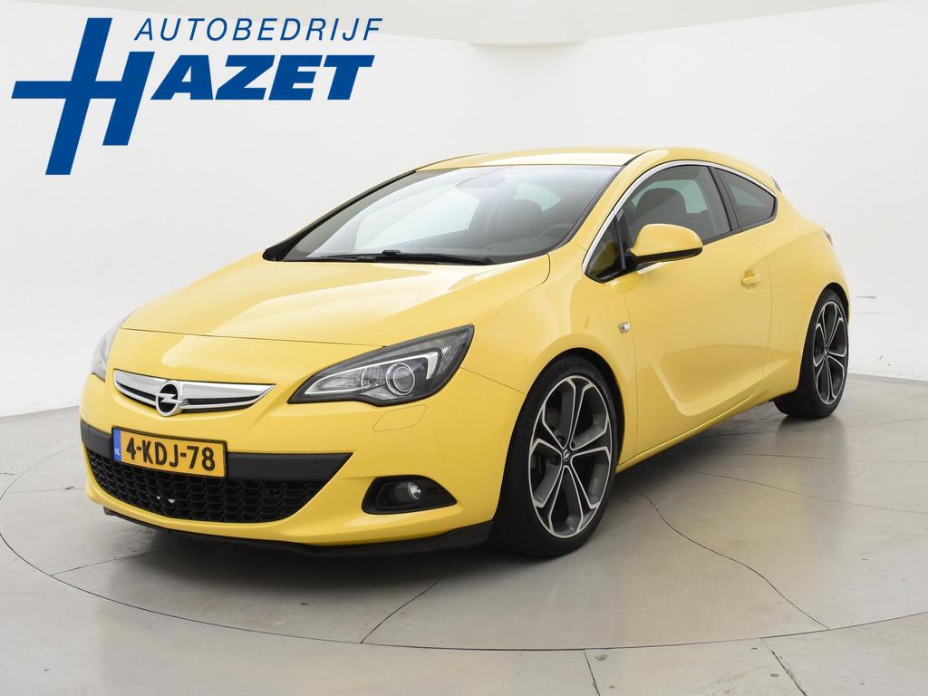 Opel Astra GTC 1.4 TURBO 140 PK SPORT + LEDER | SPORTSTOELEN, Auto's, Opel, Voorwielaandrijving, Stof, Gebruikt, Zwart