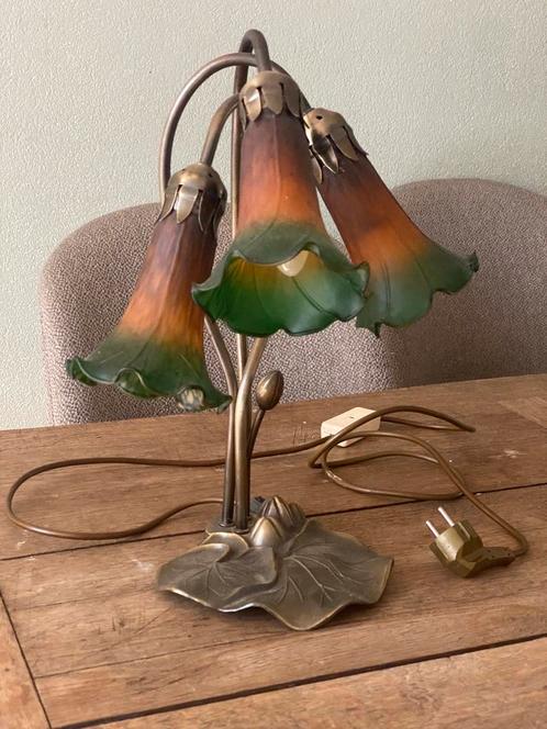 Vintage tafel lamp, Huis en Inrichting, Lampen | Tafellampen, Gebruikt, Minder dan 50 cm, Glas, Ophalen of Verzenden