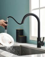 Keuken kraan uittrekbare sproeikop zwart, Doe-het-zelf en Verbouw, Sanitair, Ophalen of Verzenden, Nieuw, Rvs, Kraan