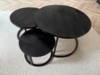 Salontafel set, 3 delig, mango hout, Huis en Inrichting, Tafels | Salontafels, Ophalen, Gebruikt, 50 tot 100 cm, Rond