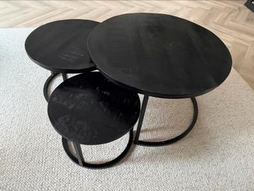 Salontafel set, 3 delig, mango hout beschikbaar voor biedingen