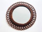 Rotan spiegel 49 cm. Vintage 70s, Huis en Inrichting, Woonaccessoires | Spiegels, Minder dan 50 cm, Gebruikt, Rond, Ophalen of Verzenden