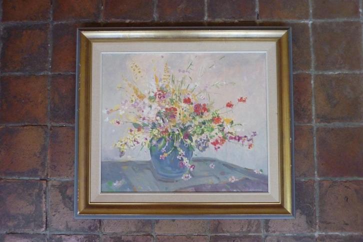 schilderij vaas met bloemen voorjaarsboeket Cor van Loenen, Antiek en Kunst, Kunst | Schilderijen | Klassiek, Ophalen