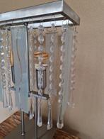 Heel mooie rvs lamp met glas, Huis en Inrichting, Lampen | Tafellampen, Ophalen of Verzenden, Modern, Minder dan 50 cm, Glas