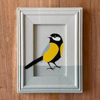 Handbeschilderde schilderijtjes met vogeltjes - recycling!, Huis en Inrichting, Minder dan 50 cm, Nieuw, Ophalen of Verzenden