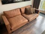 Cognac kleurige bank., Kunststof, Gebruikt, Tweepersoons, 75 tot 100 cm